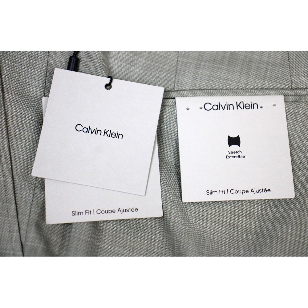 Calvin Klein Dress Pants Mens 36x32 Taupe Jace Slim Fit Stretch Flat Front - Picture 4 of 9